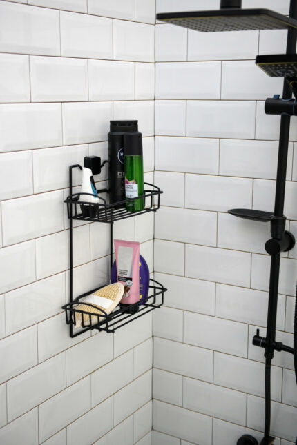 Two Tier Foldoble Organizer Bath Shelf